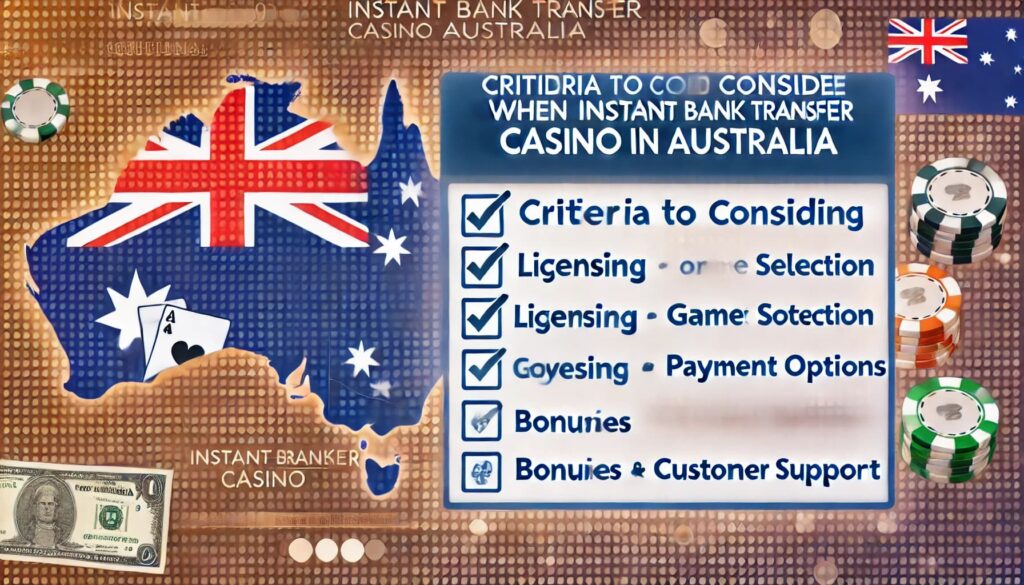 Criteria to Consider When Choosing an Instant Bank Transfer Casino in Australia